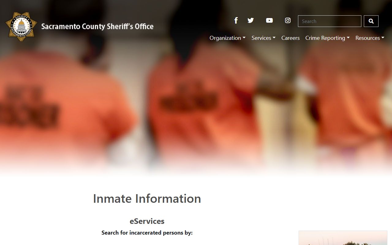 Sacramento County inmate information search for booking reports
